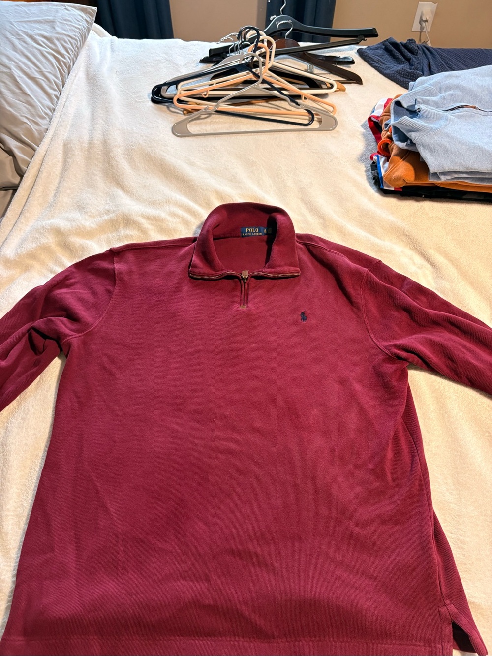 Ralph Lauren Men’s Quarter-Zip Pullover - Burgundy